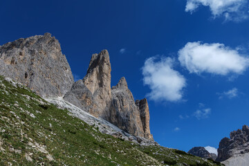 Dolomites in Italy, mountain landscape in summer