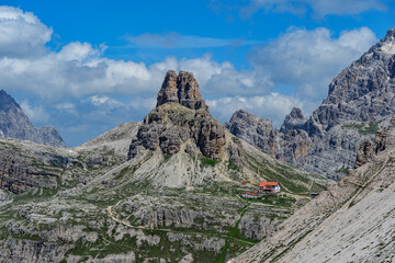 Dolomites in Italy, mountain landscape in summer
