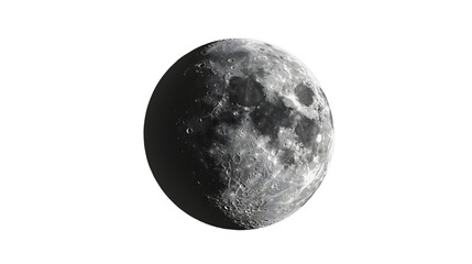 A crescent moon shining at night, completing its lunar cycle of 30 days. The moon is Earth's natural satellite.