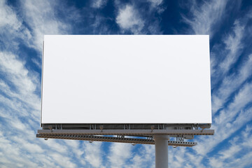 Mockup of a outdoor billboard against the sky