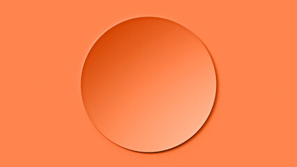 Abstract 3D circle background on orange color. Luxury geometric background with copy space. Elegant backdrop for cosmetic product.