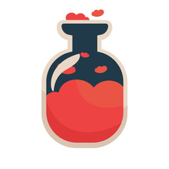magic bottle of elixir Color vector illustration