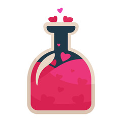 magic bottle of elixir Color vector illustration