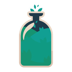 magic bottle of elixir Color vector illustration