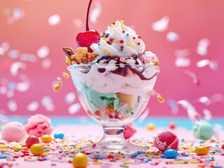 ice cream in a glass