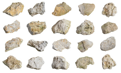 limestone on white isolated background