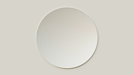 Abstract 3D circle background on white color. Luxury geometric background with copy space. Elegant backdrop for cosmetic product.