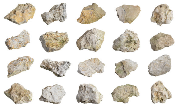 limestone on white isolated background