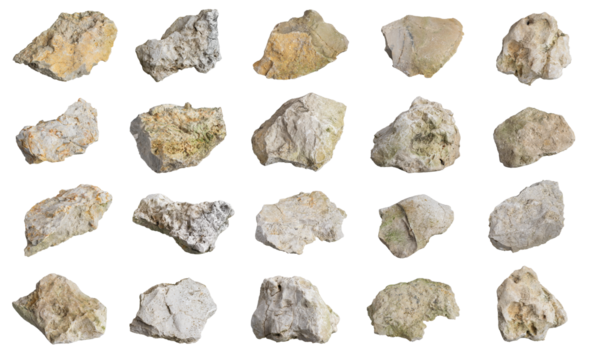 limestone on white isolated background