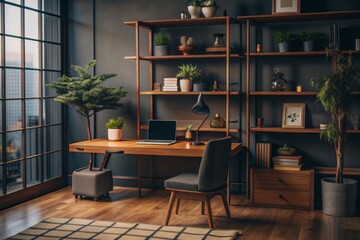 Japandi Workspace with Clean Lines