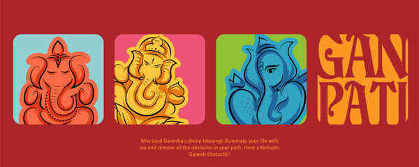 Lord Ganpati background for Ganesh Chaturthi festival of India