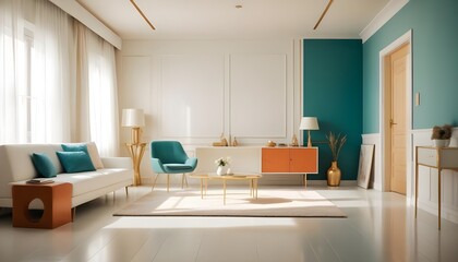 Photo interior modern design room 3d illustration