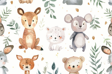 Obraz premium art cartoon animal characters