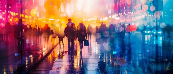 modern abstract background, lines, close up, focus on, vibrant hues, Double exposure silhouette with lines