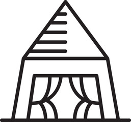 Tent Line Icon