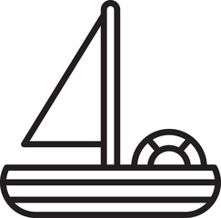 Sailing Boat Line Icon