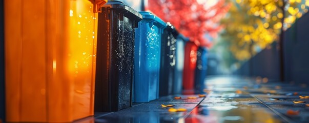 product 3d background, bin, close up, focus on, striking tones, Double exposure silhouette with bin