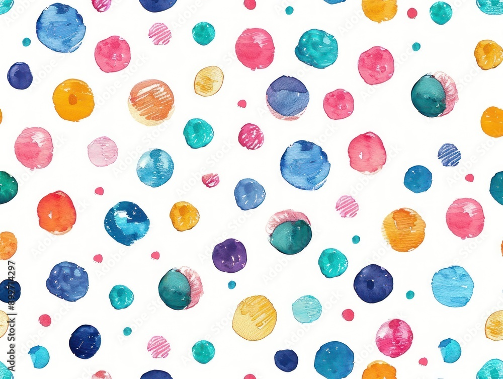 Poster abstract colorful pattern polka dot confetti on a white background