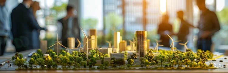Sustainable City Model With Wind Turbines