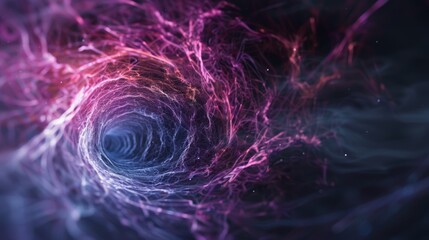 Abstract cosmic vortex with vibrant energy waves in deep space. Perfect for sci-fi themes, backgrounds, or conceptual designs.