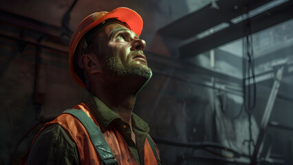 Fototapeta premium realistic high-resolution photo of worker, with detailed background