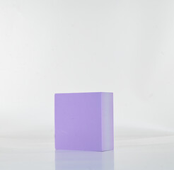 Purple rectangle foam on the white isolate background.