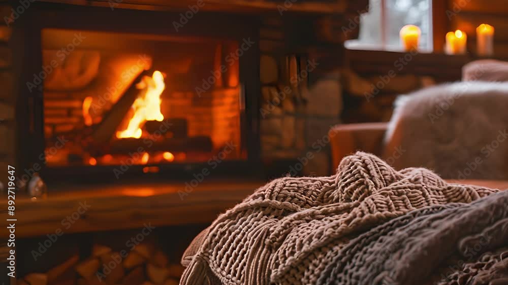Poster a cozy fireplace with comfortable seating creating a warm and inviting atmosphere.
