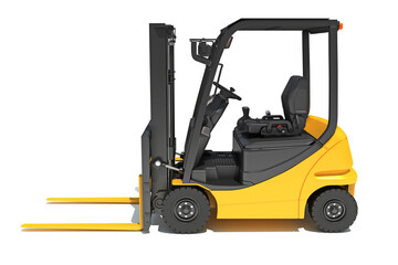Tracked Skid Loader heavy construction machinery 3D rendering on white background	