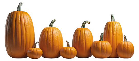 Large and medium sized pumpkins.
