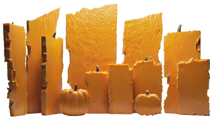 Different slabs with bright pumpkin texture.