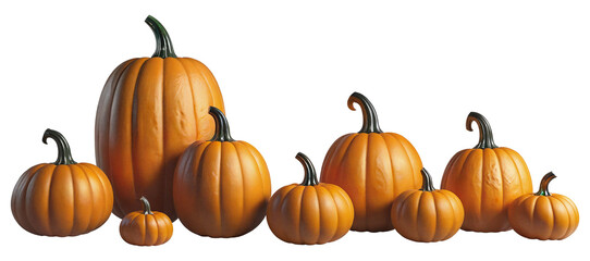 Large and small pumpkins.