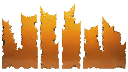 Pumpkin textured slabs with jagged edges on the sides.