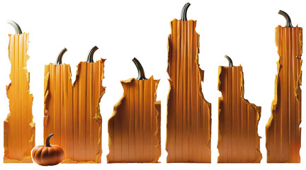 Ribbed vertical pumpkin slabs.