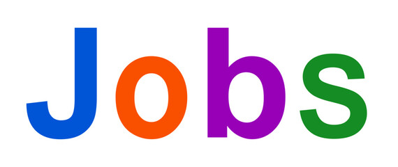 Word Jobs in colored letters