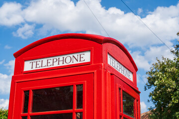 Iconic British red telephone box