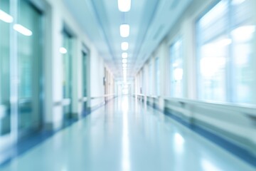 Obraz premium Blurry View of a Hospital Corridor