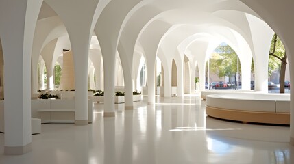 Modern Hallway with Arches