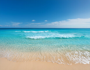 Fototapeta premium Soft Waves on a Tropical Beach with Clear Water