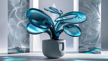 glass plant in pot

