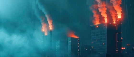 A carbon emissions banner set in an ultramodern, supernatural scene, with copy space for your branding