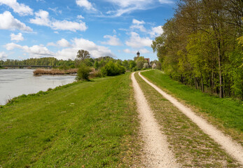 Country road along the Danube river
