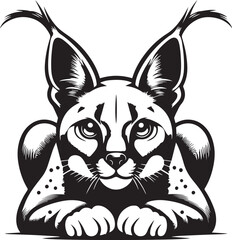 Caracal icon isolated on a white background.  Caracal logo illustration.