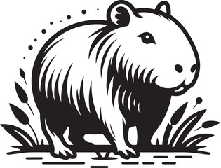Capybara icon isolated on a white background.  Capybara logo illustration.