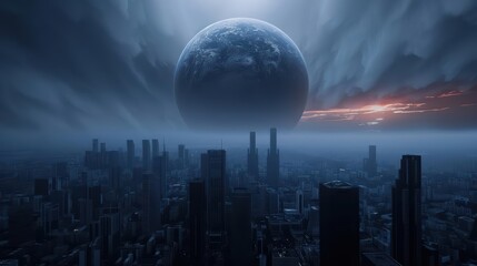 A Kyoto Protocol advertisement showcasing an ultramodern, supernatural scene, with copy space for your details