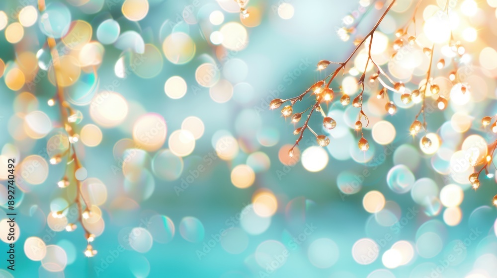 Poster artistic bokeh and blur effects form a mesmerizing pattern against a plain white background, providi