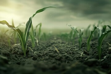 Fototapeta premium A maize ad showcasing an ultramodern, supernatural scene, with copy space for detailed information