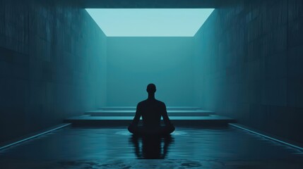 Obraz premium A meditation advertisement showcasing an ultramodern, supernatural scene, with copy space for your details