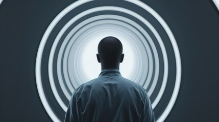 A psychiatry banner set in an ultramodern, supernatural scene, with copy space for your branding