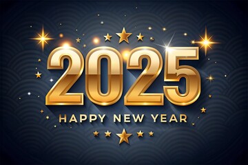 gold figures 2025 on a plain background with fireworks