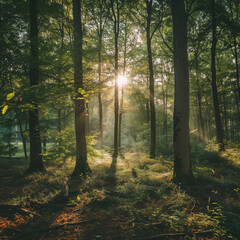 A mysterious forest shrouded in darkness and silence.
